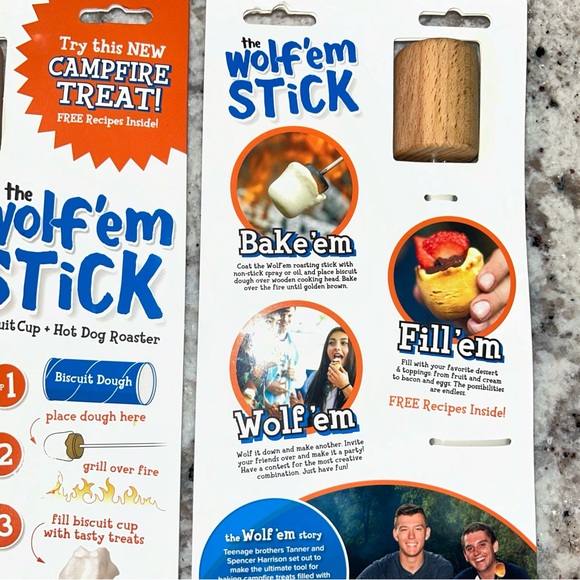 Wolf'em Stick Campfire Biscuit Cup Hotdog Roaster Cooking Tool Marshmallow Stick - Picture 5 of 6